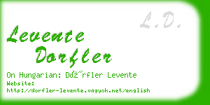 levente dorfler business card